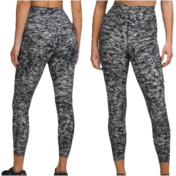 Lululemon Base Pace High-Rise Tight 25" Estuary Grey Multi Sz 2 Athleisure Yoga - Picture 1 of 9